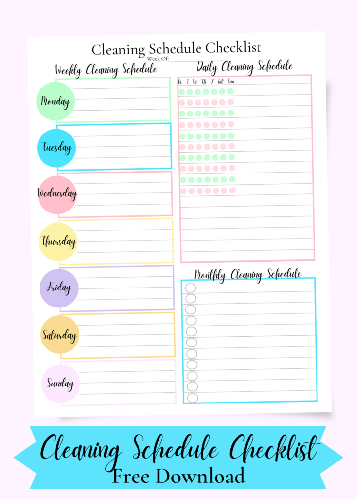 printable editable cleaning checklist template