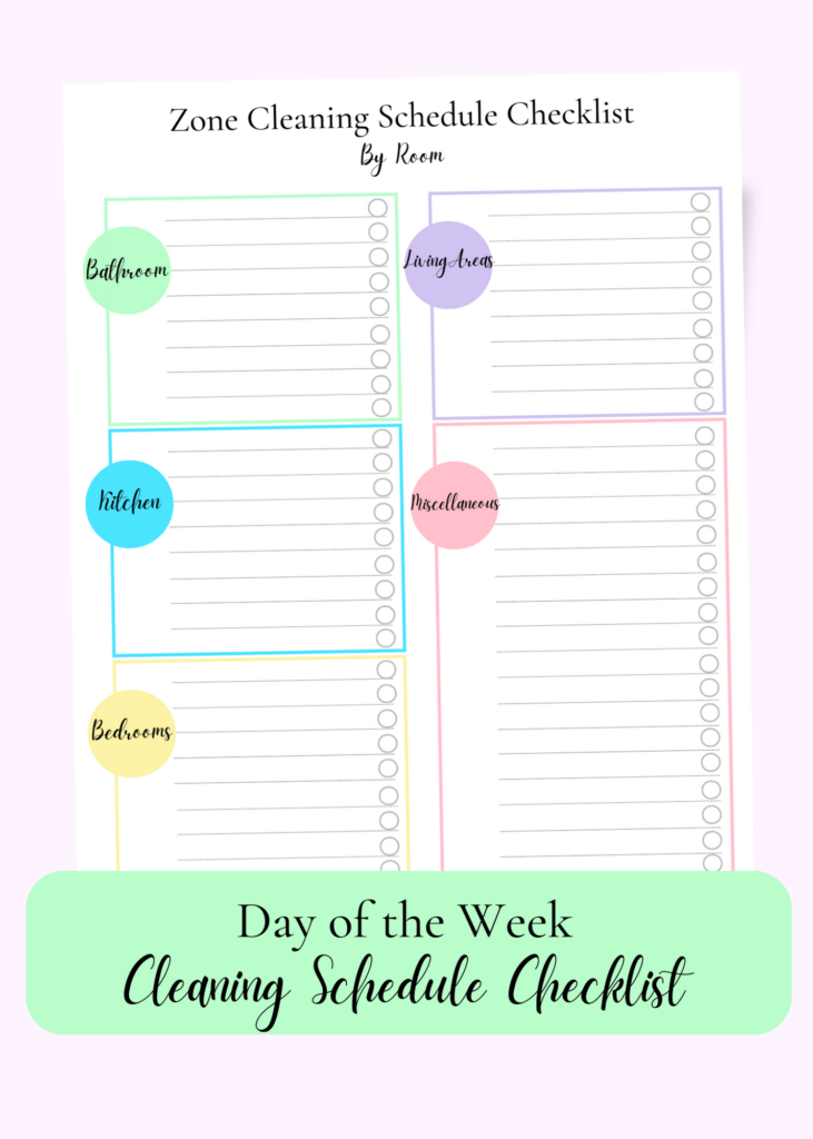 printable editable cleaning checklist template Zone Checklist