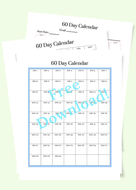 60 day calendar 2 months