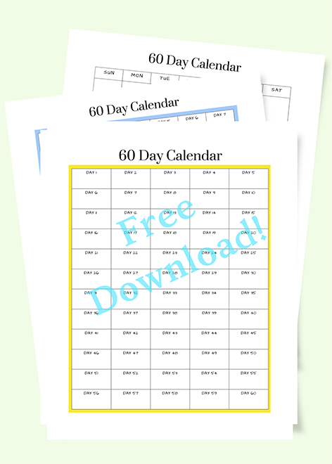 60 day calendar version