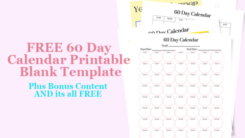 FREE 60 day calendar printable blank template cover