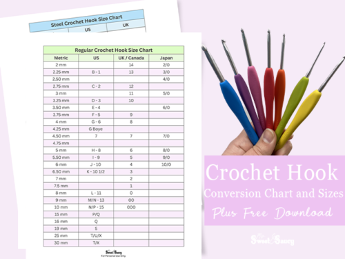 Crochet Hook Conversion Chart and Sizes - My Sweet and Saucy