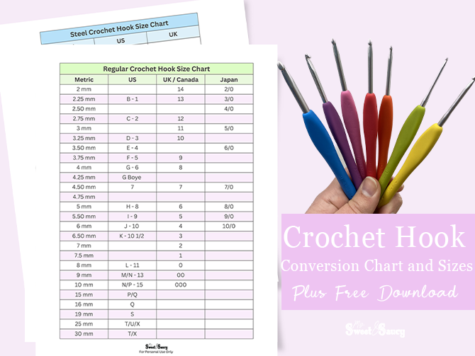 crochet hooks size conversion
