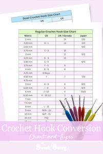 Crochet Hook Conversion Chart and Sizes - My Sweet and Saucy