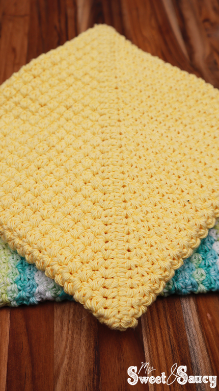 crochet pot holder yellow on top