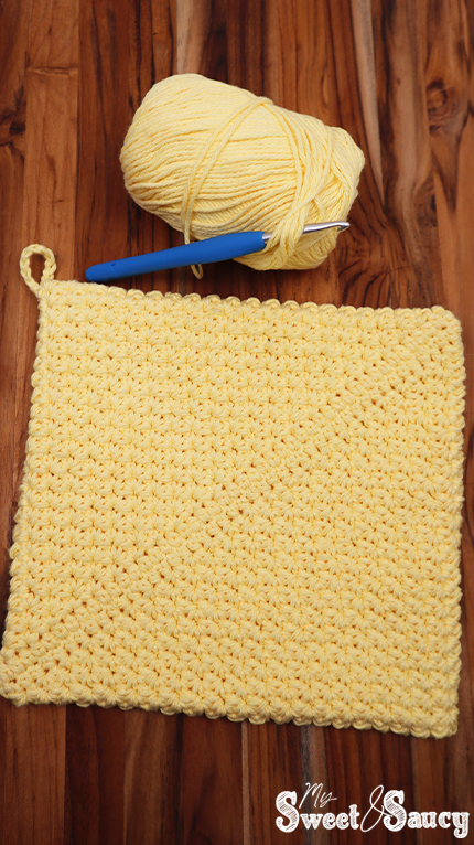diagonal crochet pot holder
