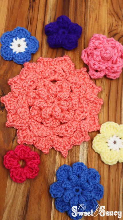 different types of crochet flowers