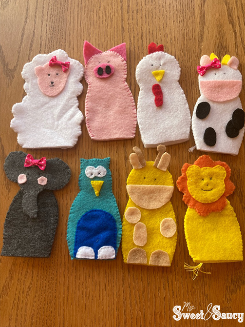 finger puppets laid out