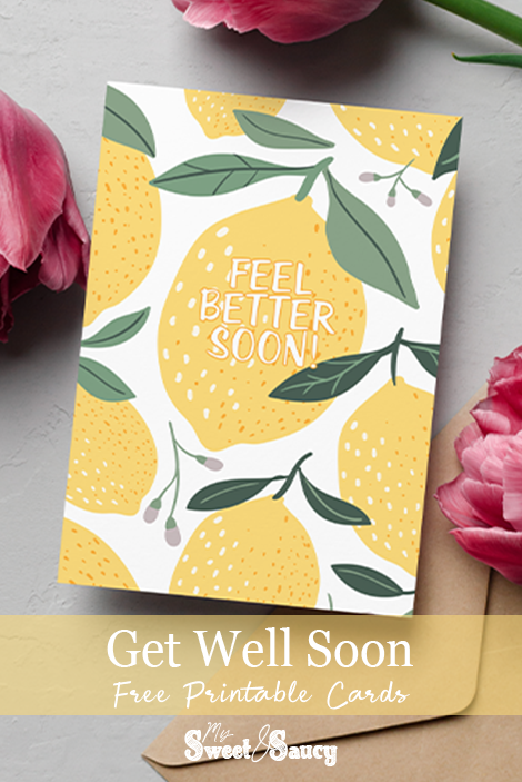 get well soon printable cards Pinterest