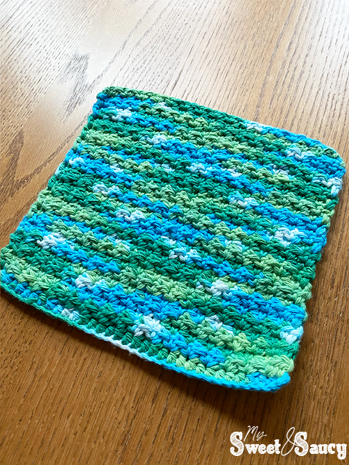 opened crochet washcloth