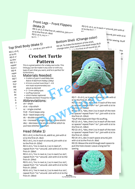 turtle pattern free download