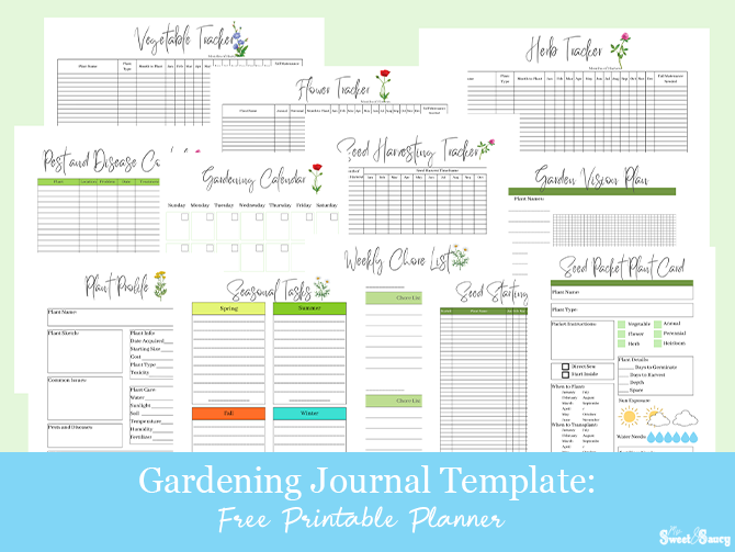 gardening journal template cover