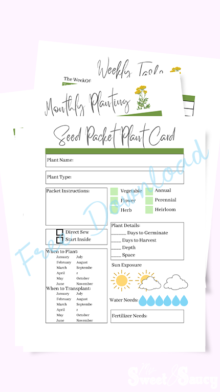 seed packet garden journal