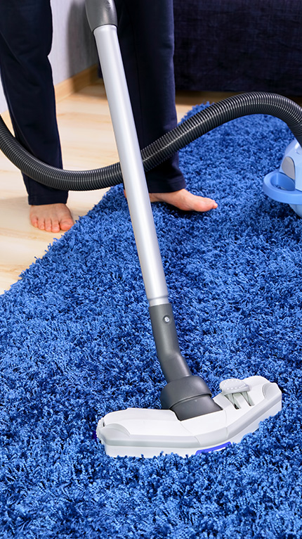 cleaning blue carpet