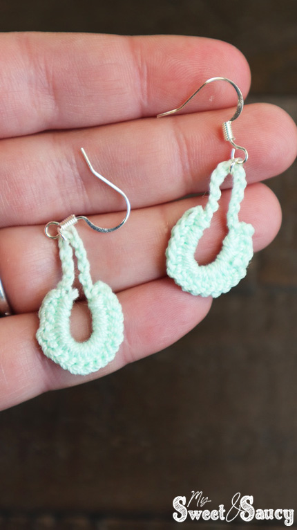 crochet teardrop earrings