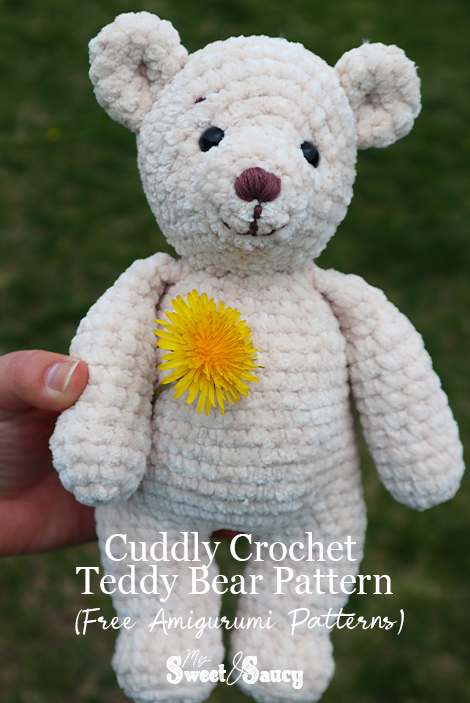 cuddly crochet teddy bear pattern Pinterest pin