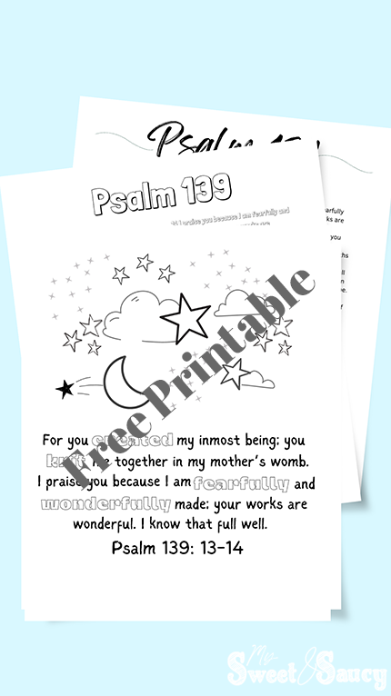 psalm 139 coloring page with stars