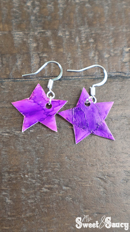 shrinky dink star earrings