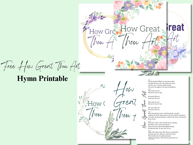 how great thou art hymn printable cover