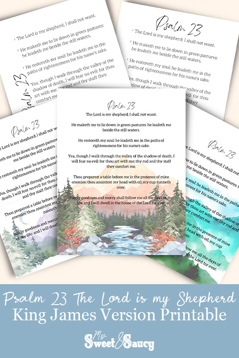 psalm 23 printable Pinterest pin