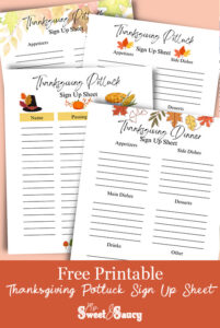 Free Printable Thanksgiving Potluck Sign Up Sheet - My Sweet and Saucy