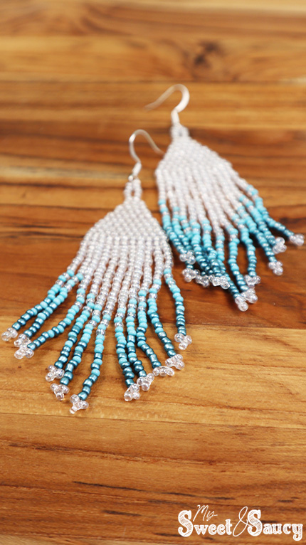 diy earrings made from seed beads
