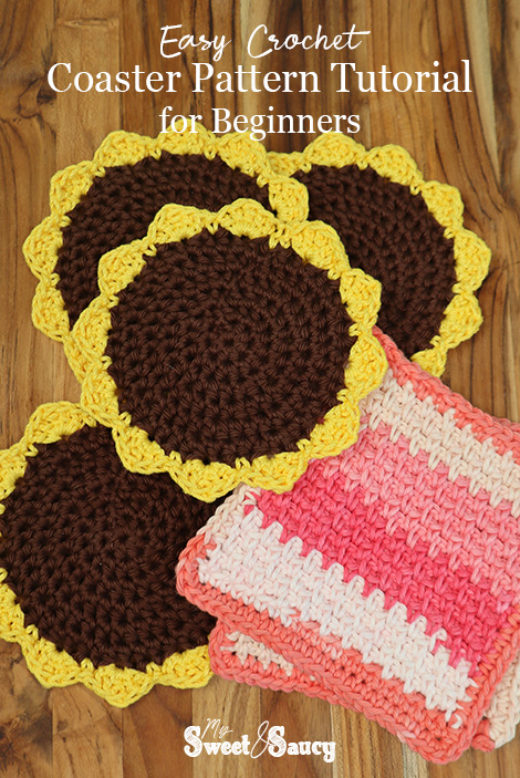 easy crochet coaster pattern tutorial for beginners Pinterest