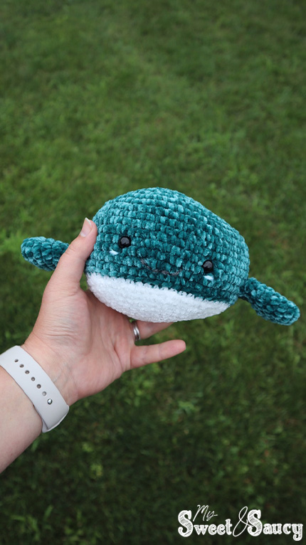 face of crochet whale