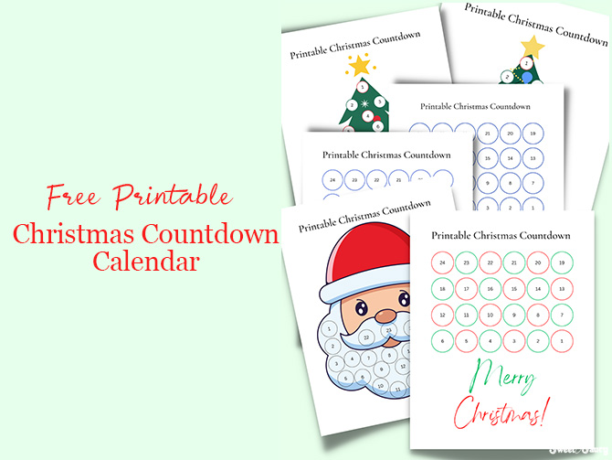 free printable christmas countdown calendar cover