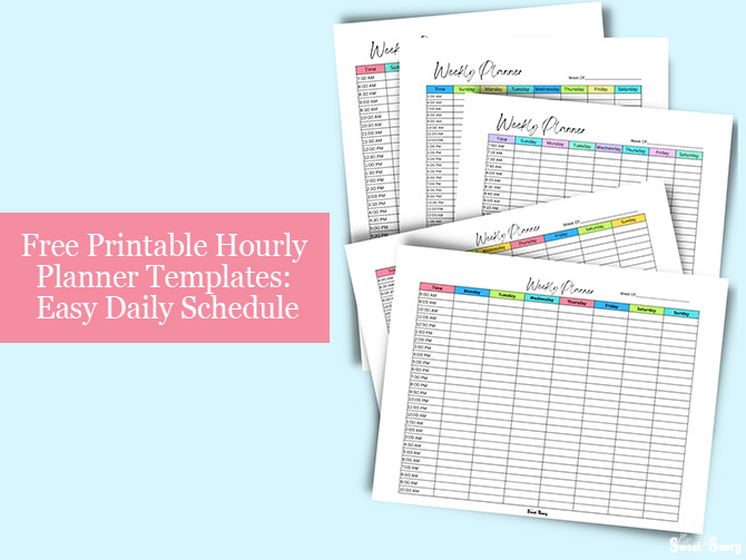 free printable hourly schedule cover
