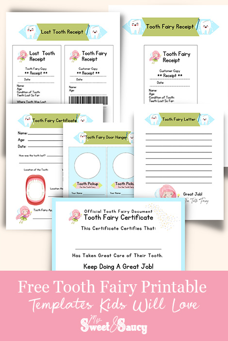 free tooth fairy printable Pinterest image