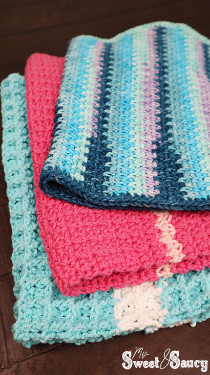 moss stitch crochet kitchen towel