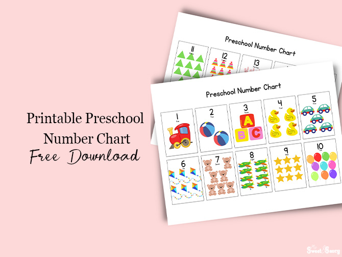 preschool number chart printable