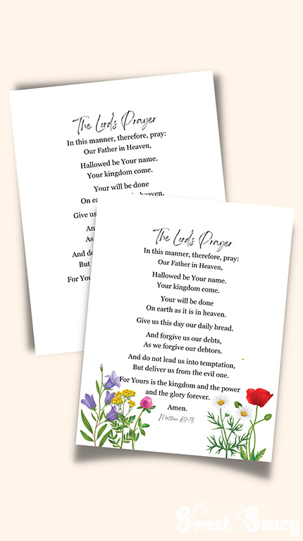 the lords prayer with flowers
