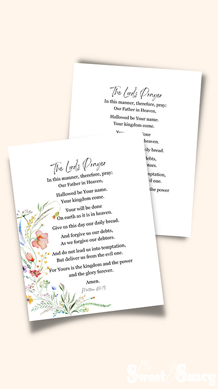 the lords prayer with wildflowers