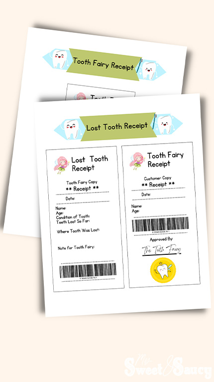 tooth fairy receipts
