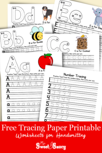 Free Tracing Paper Printable Worksheets For Handwriting - My Sweet and ...