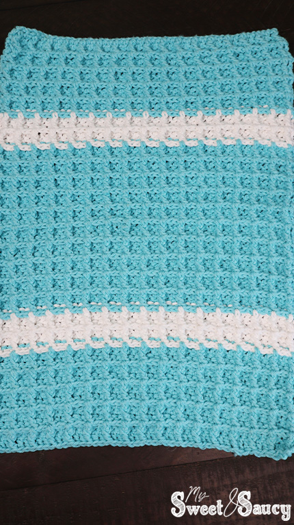 waffle stitch crochet towel
