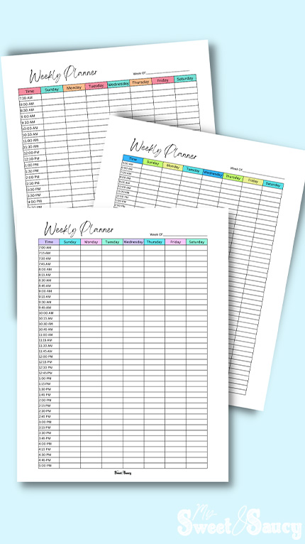weekly planner pastel in the front