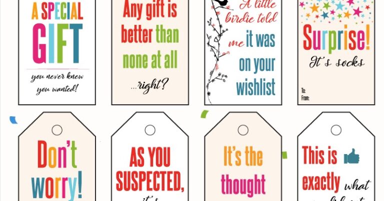 Free Merry Christmas Holiday Gift Tag Printables - My Sweet and Saucy