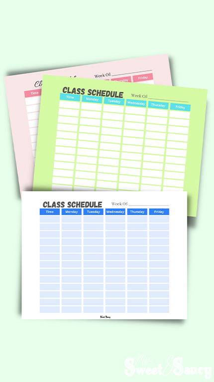 blue class schedule