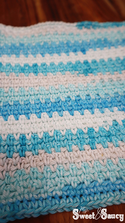 moss stitch crochet dishcloth