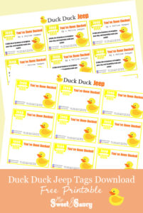 Duck Duck Jeep Tags Download Free Printable - My Sweet and Saucy