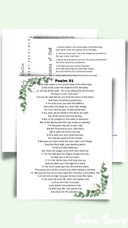 psalm 91 leaf boarder