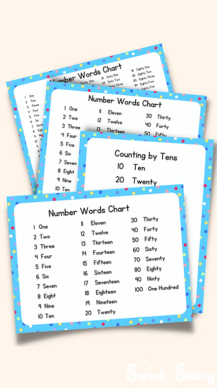 number word charts all the charts