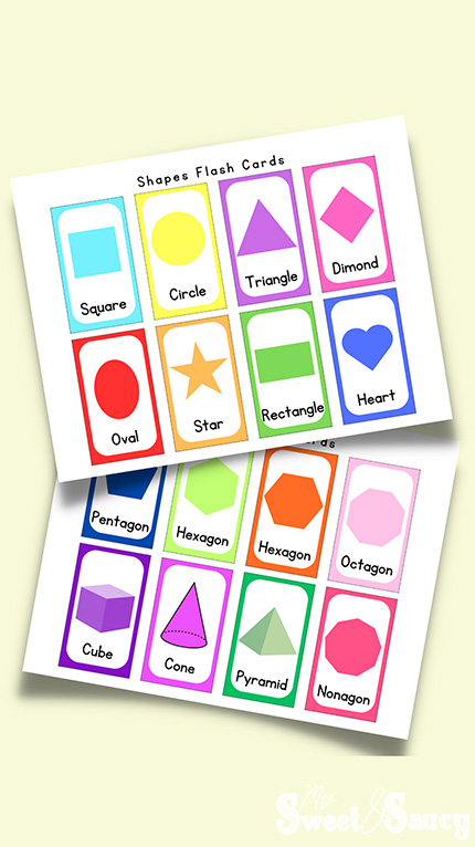 shape flash cards basic shapes