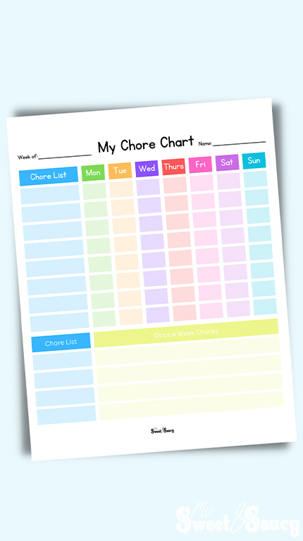 vertical chore chart