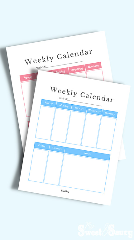 vertical weekly calendar