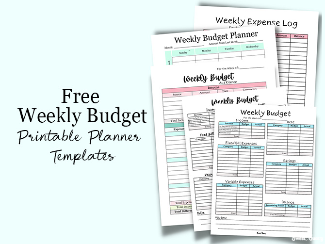 weekly budget planner printable