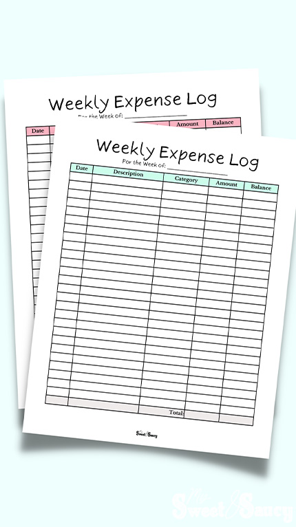 weekly expense log